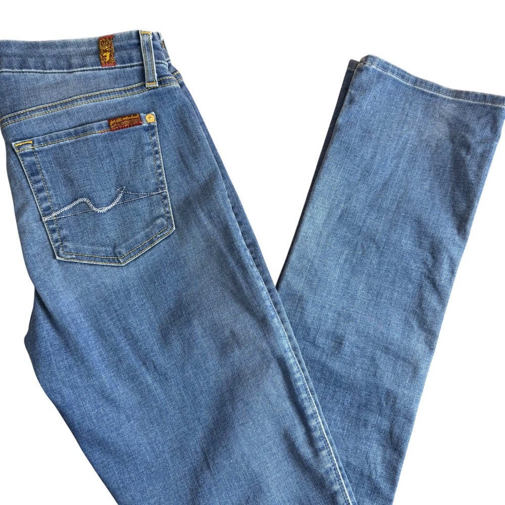 7 For All Mankind KARAH Straight Leg Jeans Medium Wash Size 28